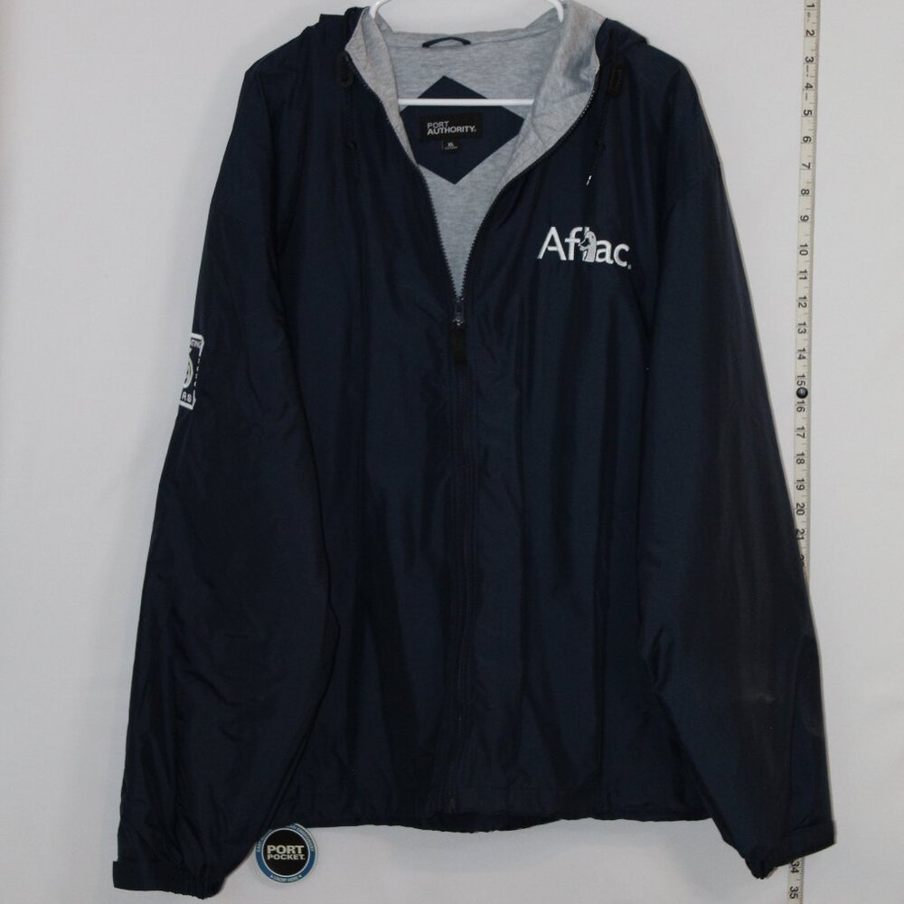 Port‎ Authority BNWT Aflac 65 Years blue insulated windbreaker hooded jacket XL
